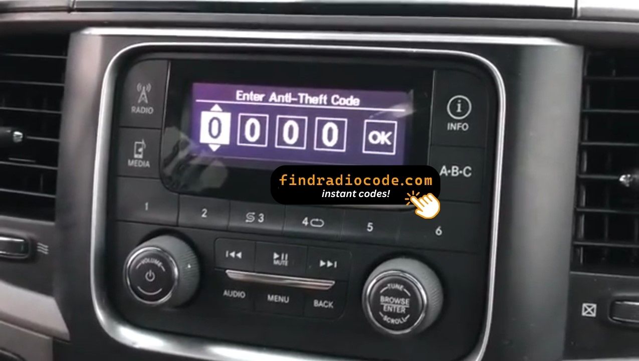 Chrysler Uconnect 3 VP1 RJ1 UA1 RA1
 radio unlock 4 digit code online for this radio